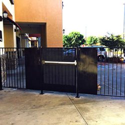 Commercial iron Fencing Iron fence in commercial shopping center